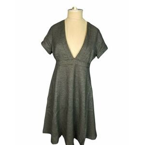 Re:sound womens fit-and-flare dress silver and sparkly, deep v-neck NWT size 4